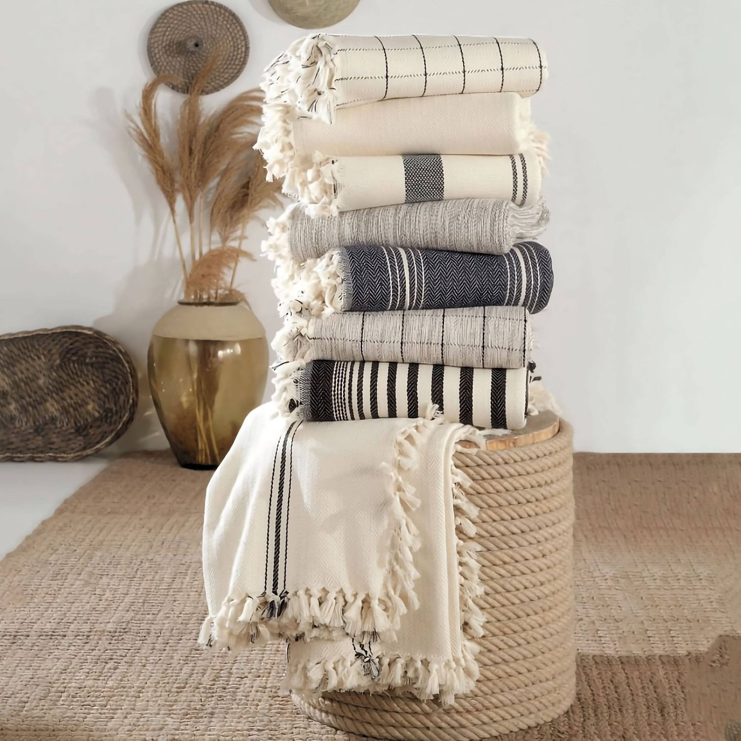 Minimalist 100% Organic Cotton Throw Blankets & Bedspreads