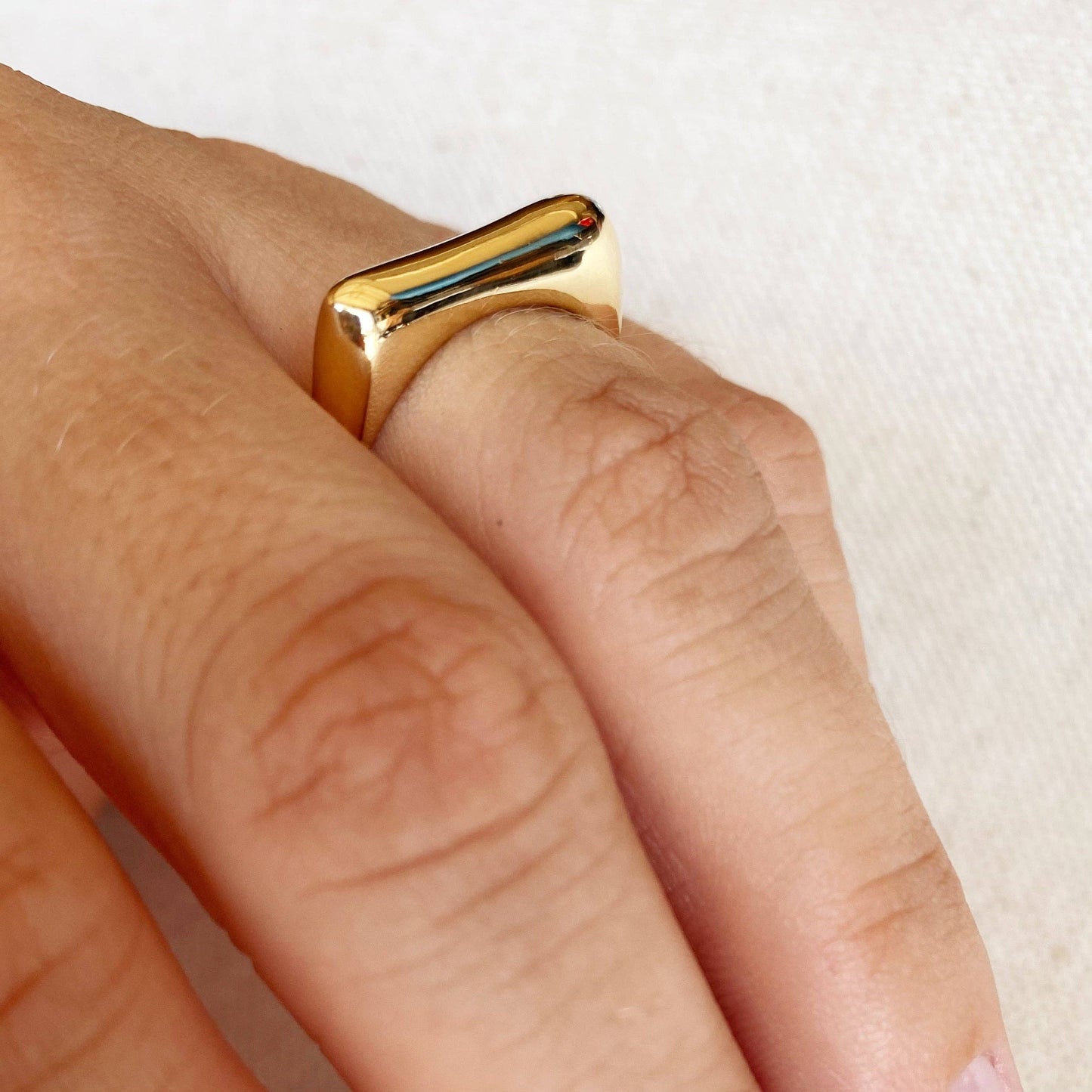 18k Gold Filled Bubble Flat Top Stackable Ring: 6