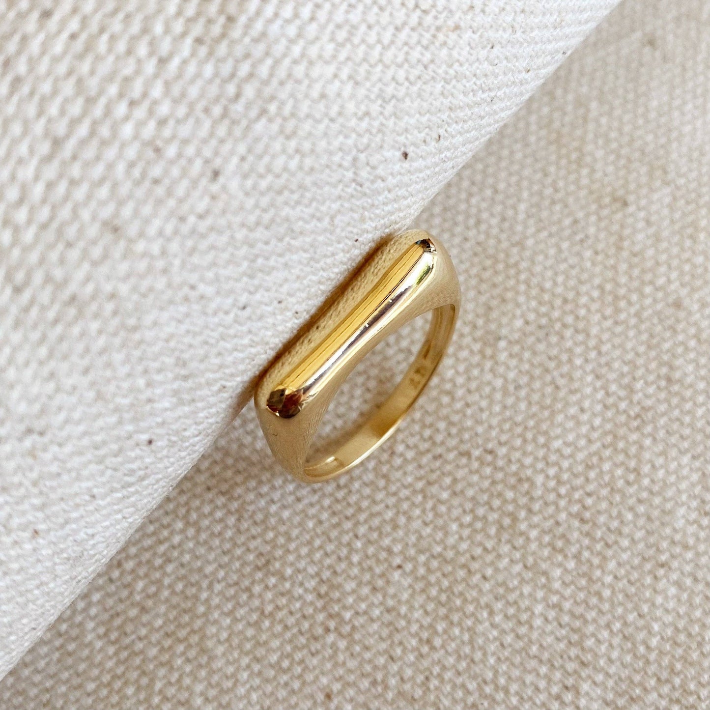 18k Gold Filled Bubble Flat Top Stackable Ring: 6
