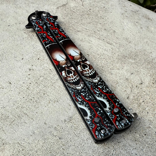 Lava Flow Skull Balisong