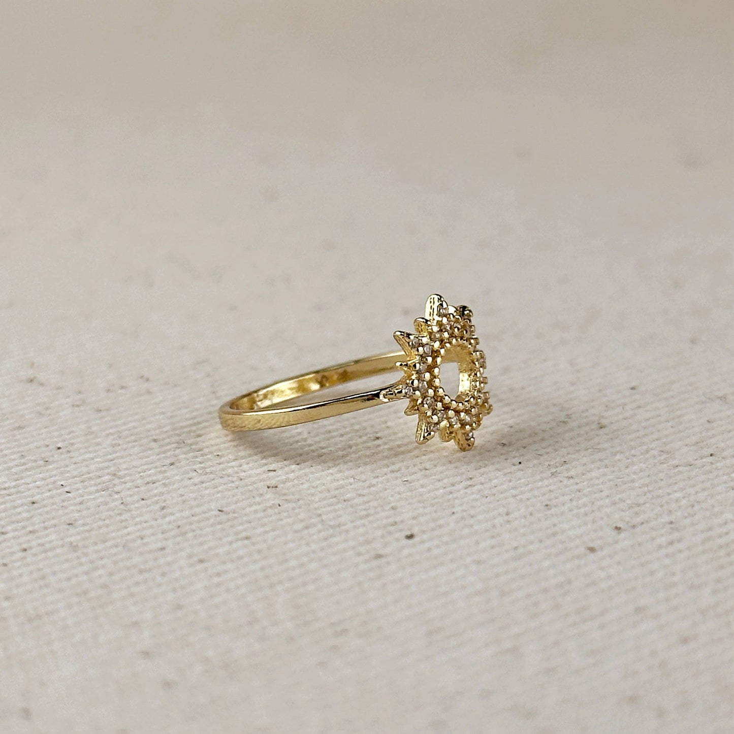 18k Gold Filled Round Sun Ring