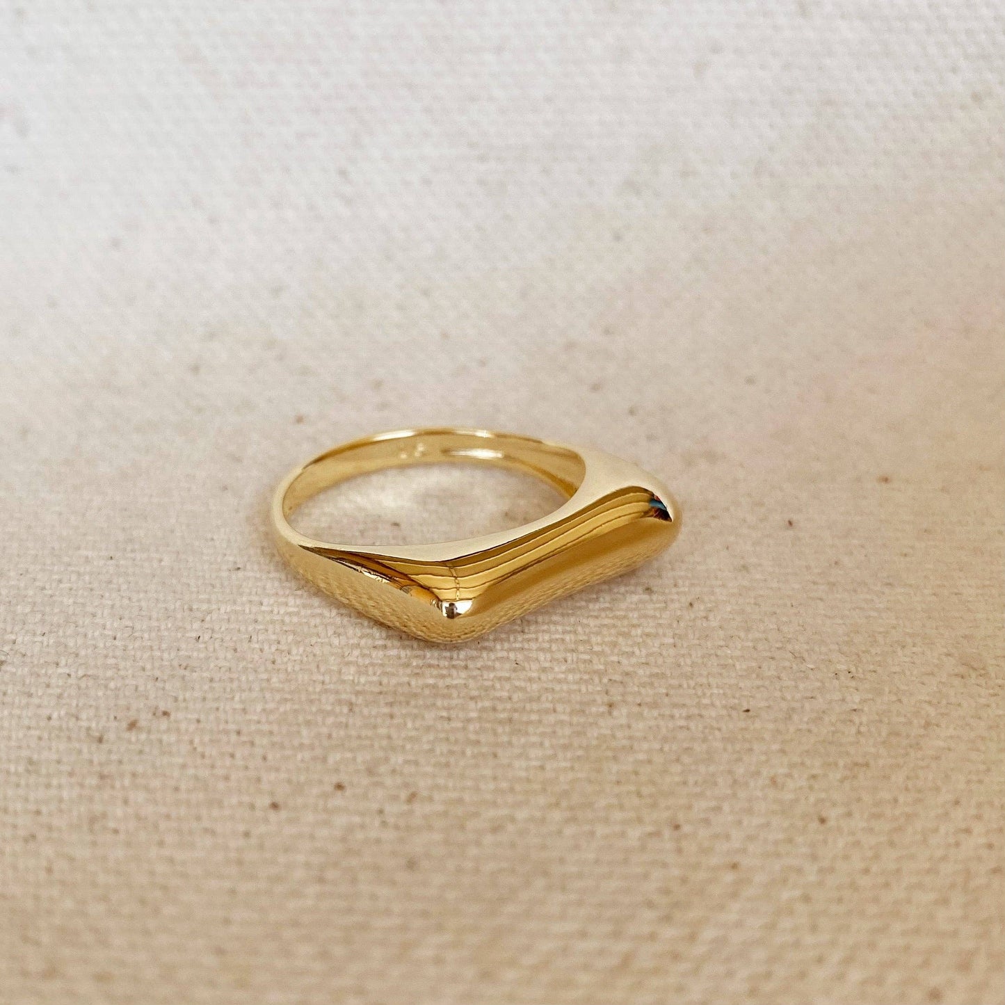 18k Gold Filled Bubble Flat Top Stackable Ring: 6