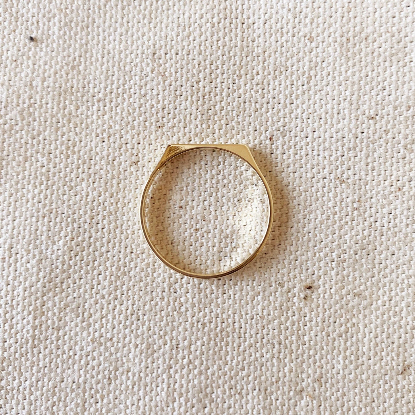 18k Gold Filled Flat Top Ring: 6