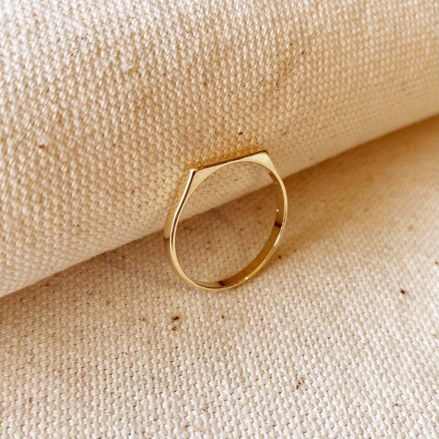 18k Gold Filled Flat Top Ring: 6