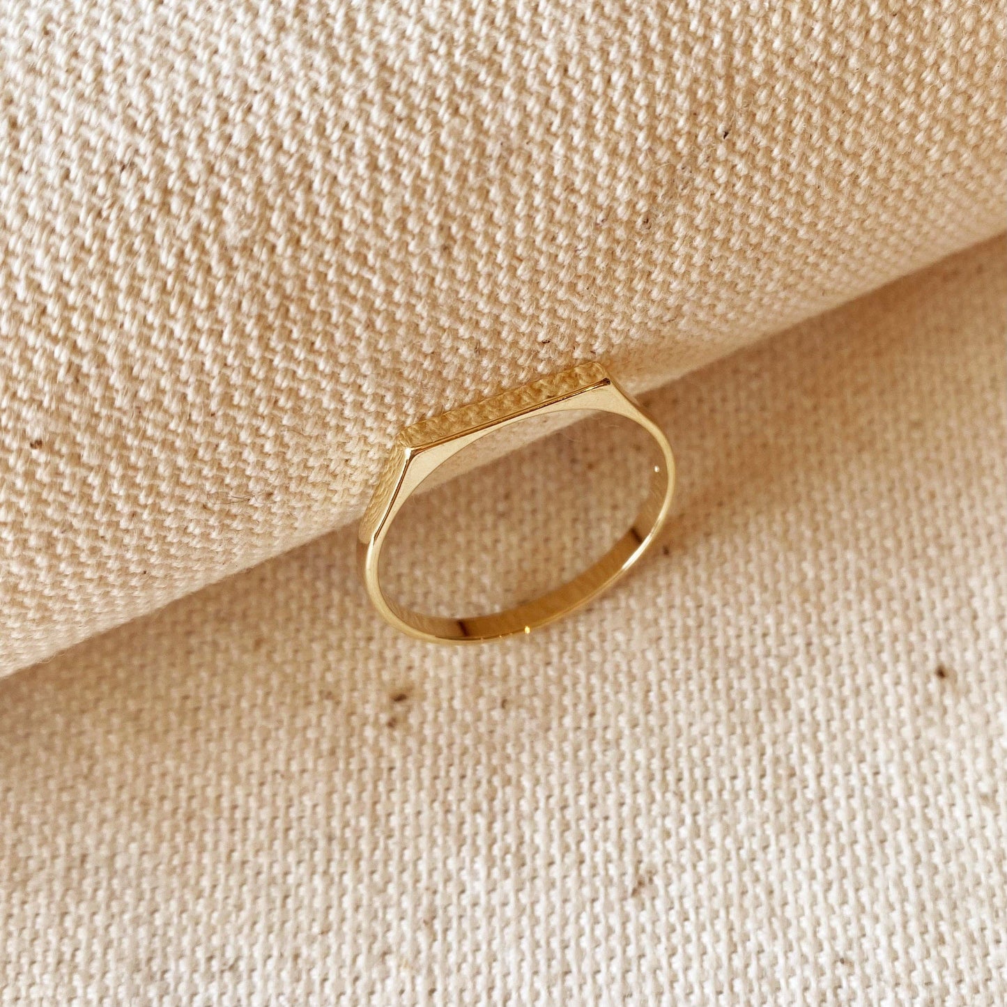 18k Gold Filled Flat Top Ring: 6