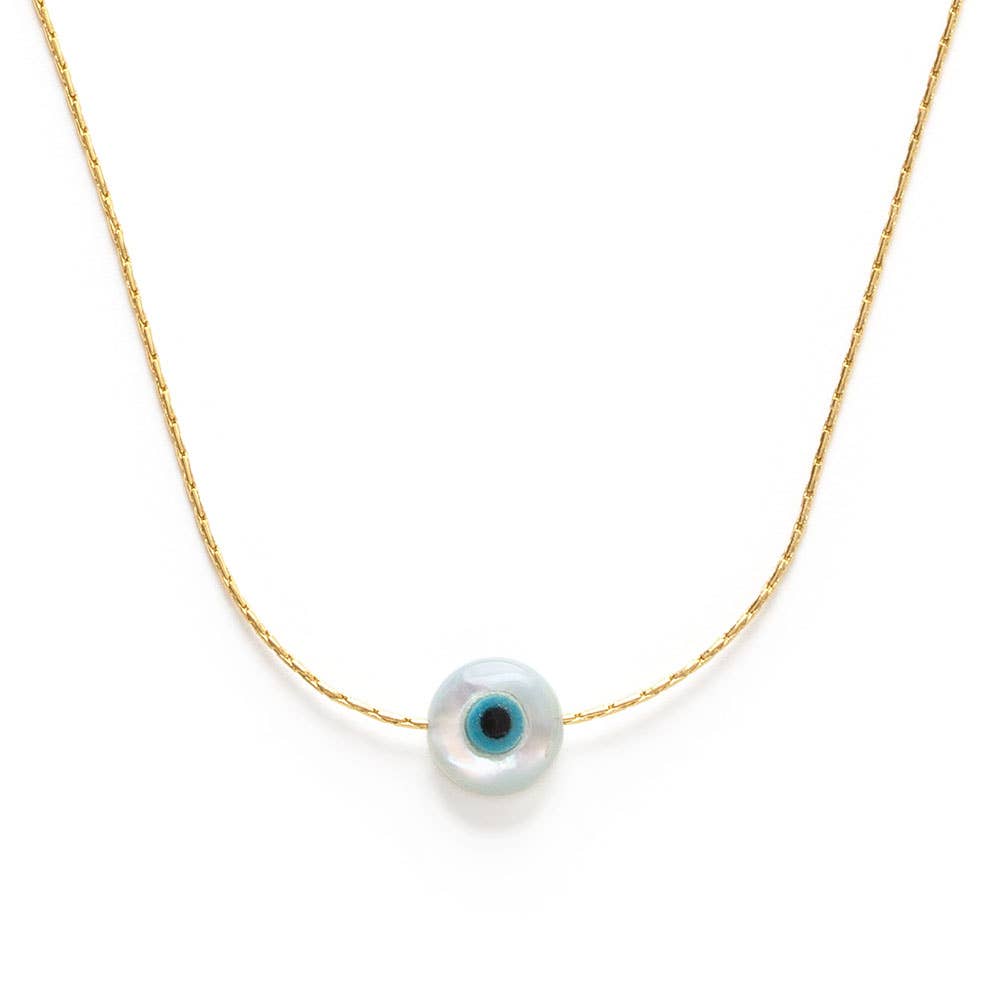 Mother of Pearl Evil Eye Necklace
