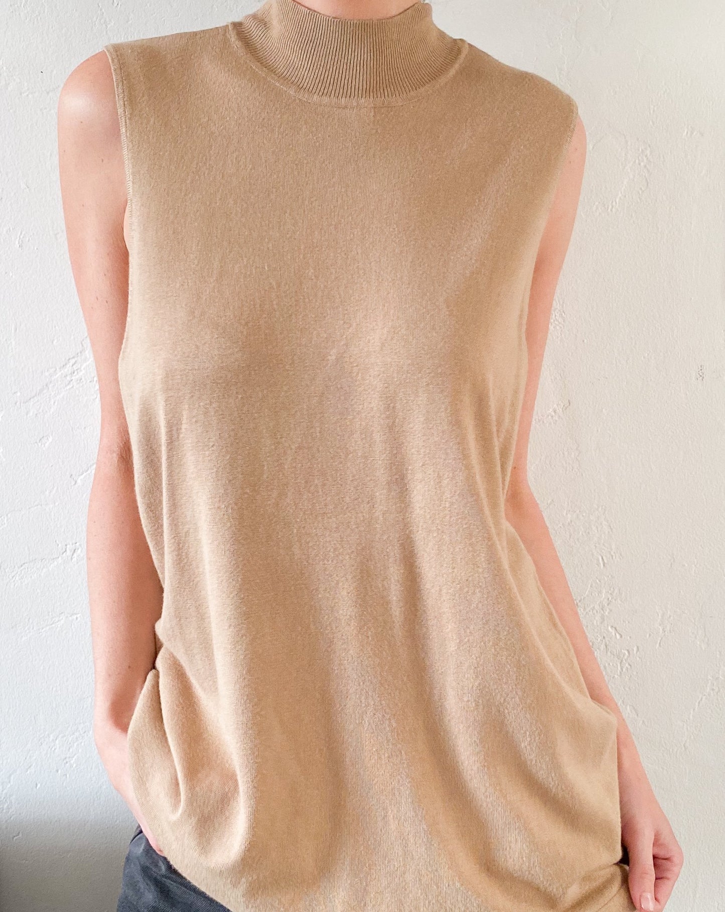Vintage Camel Sleeveless Knit