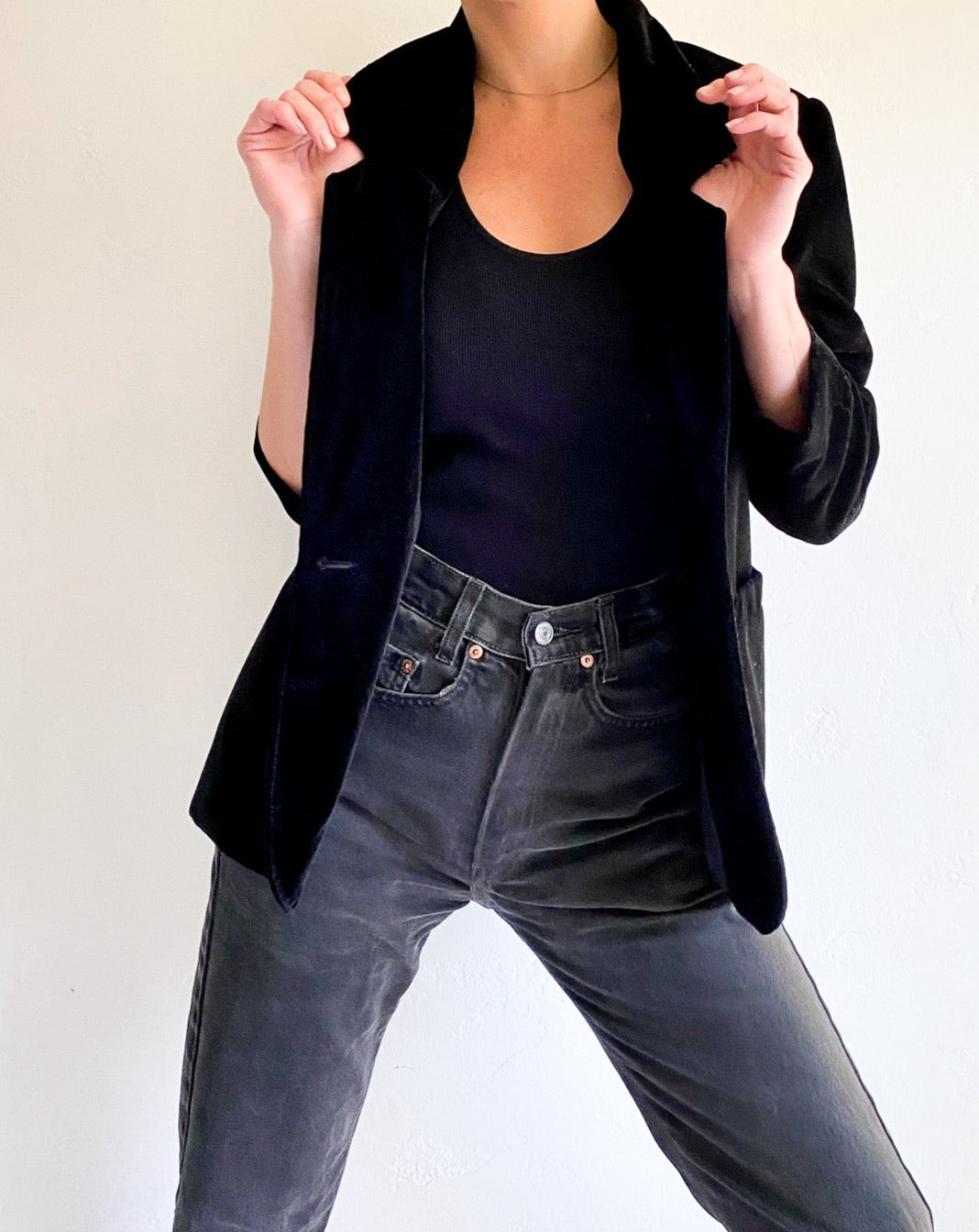 Vintage Black Velvet Blazer