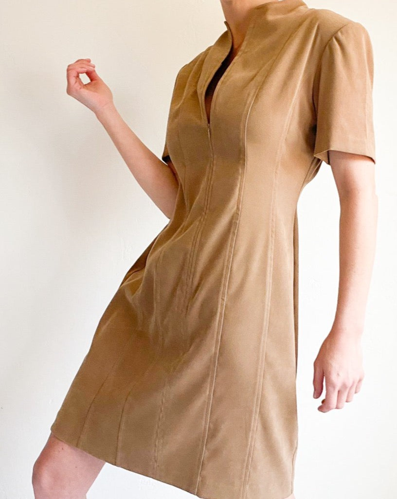 Vintage Tan Suede Dress