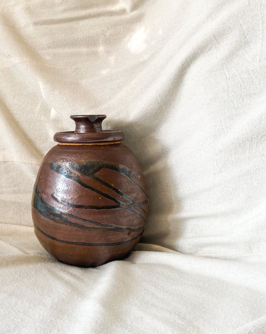 Vintage Ceramic Vessel with Lid