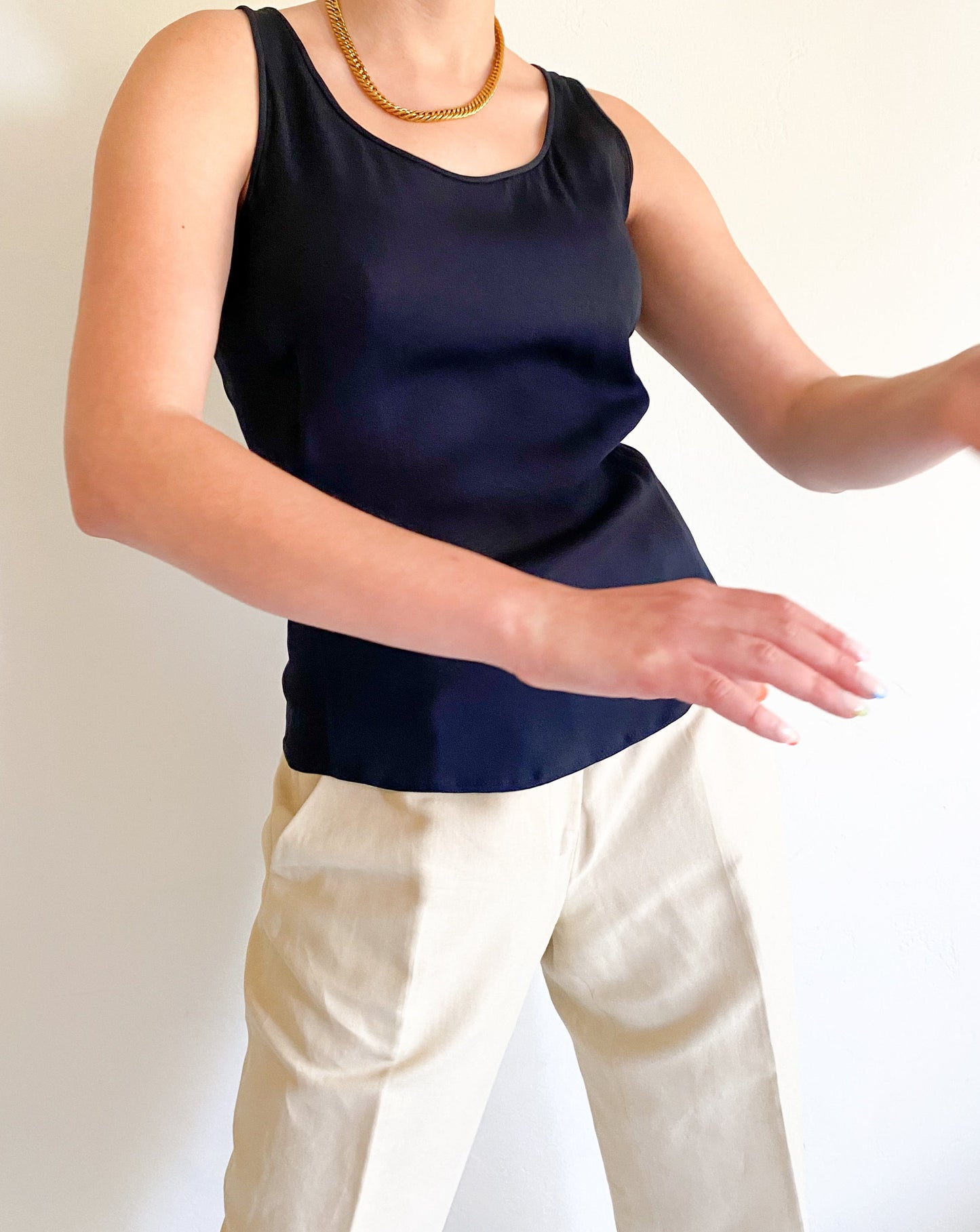 Vintage Armani Navy Silk Tank