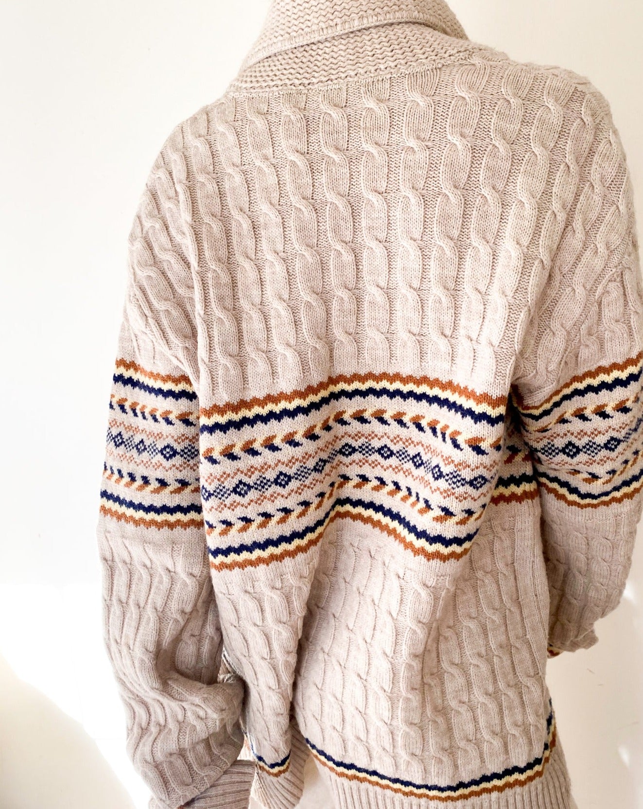 Vintage Beige Fisherman Cardigan