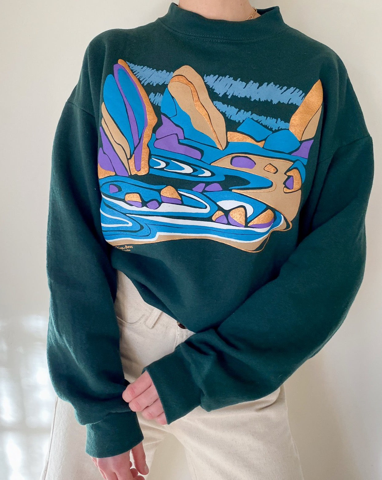 Vintage Forest Green Graphic Sweatshirt