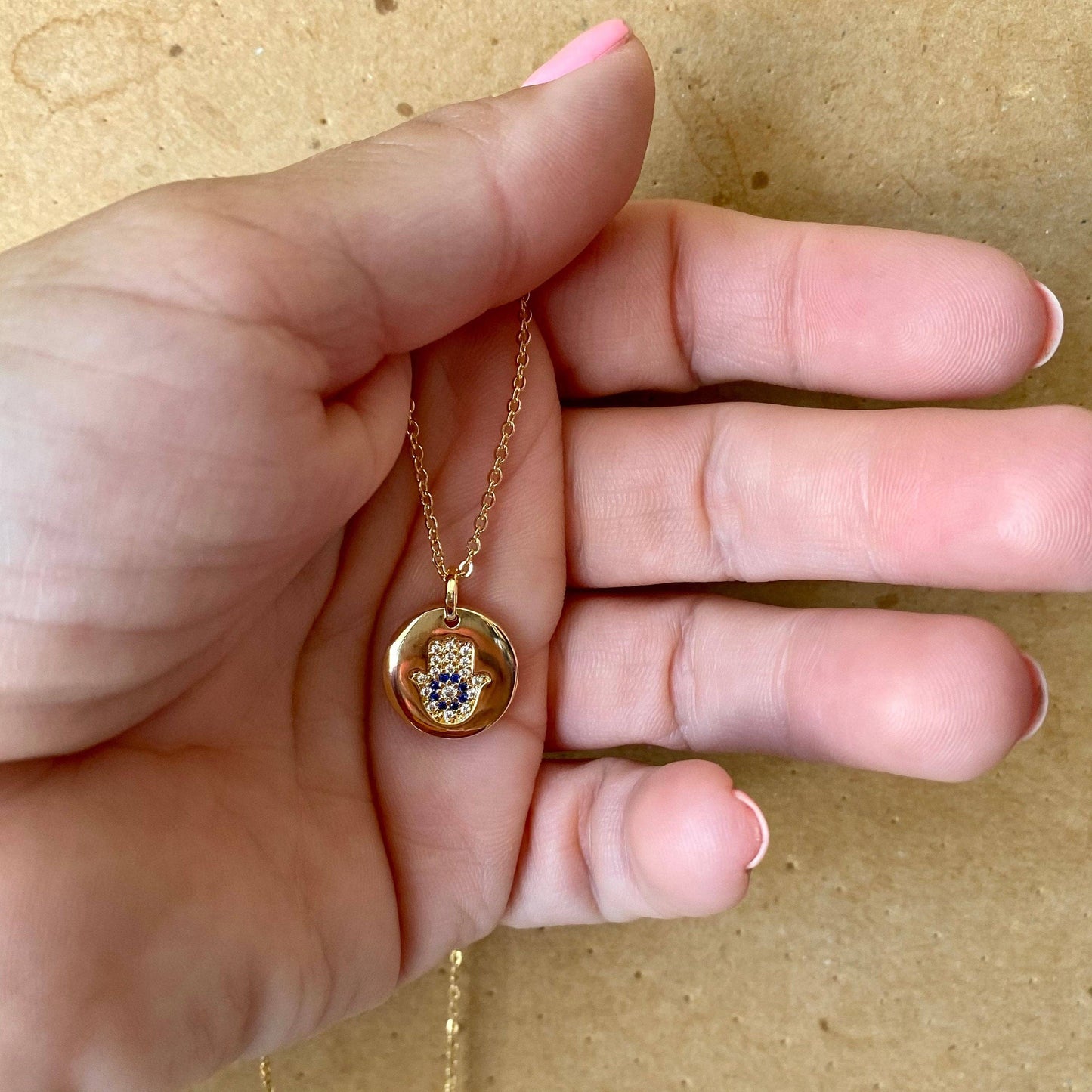 18k Gold Filled Hansa Plate Pendant