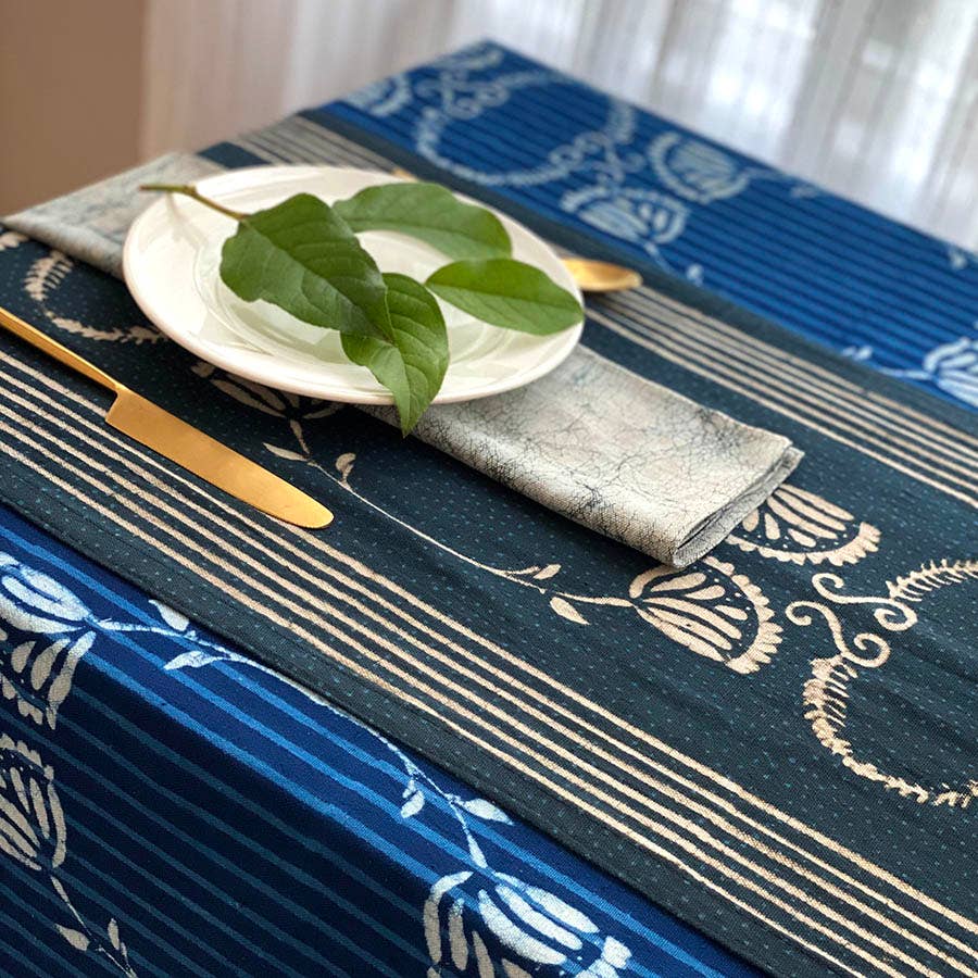 Black & White Table Linens Organic Cotton Table Runner