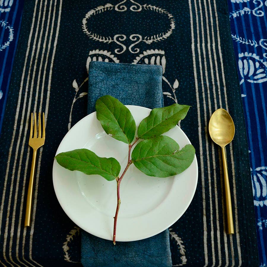 Black & White Table Linens Organic Cotton Table Runner
