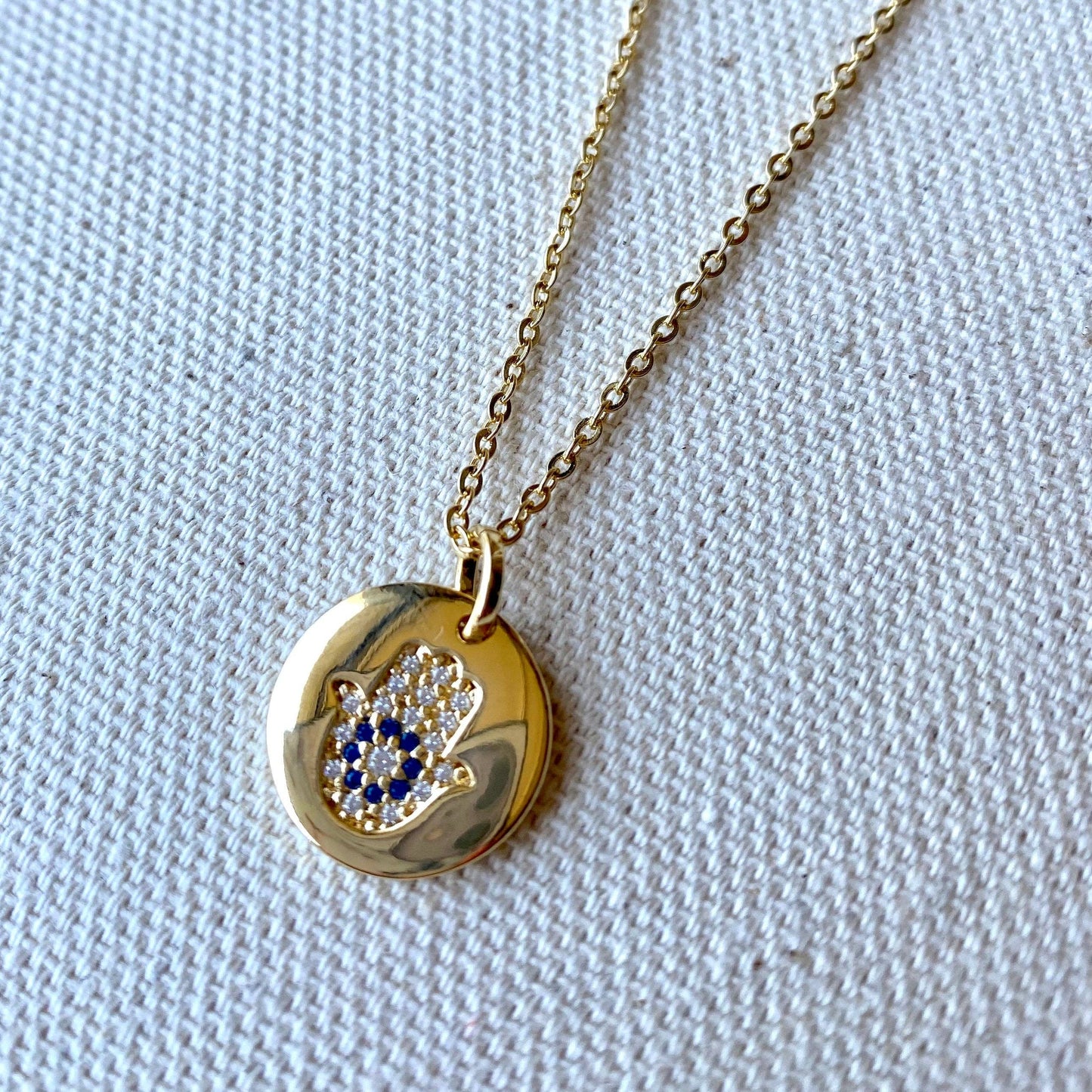 18k Gold Filled Hansa Plate Pendant