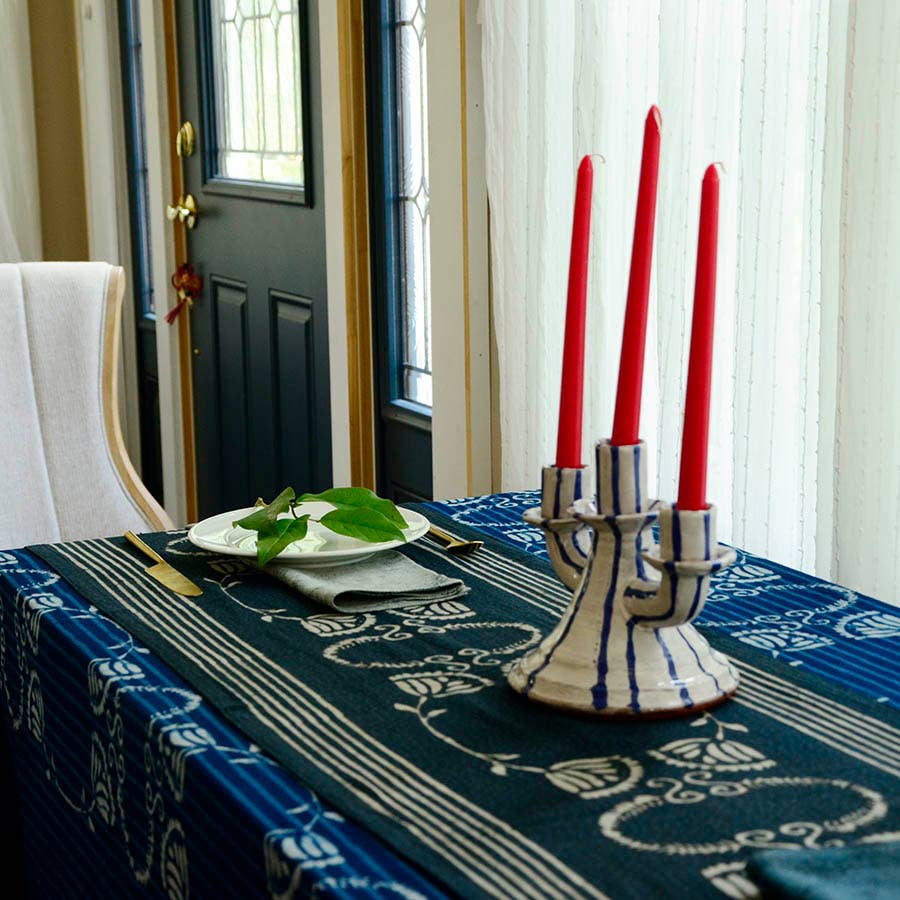 Black & White Table Linens Organic Cotton Table Runner