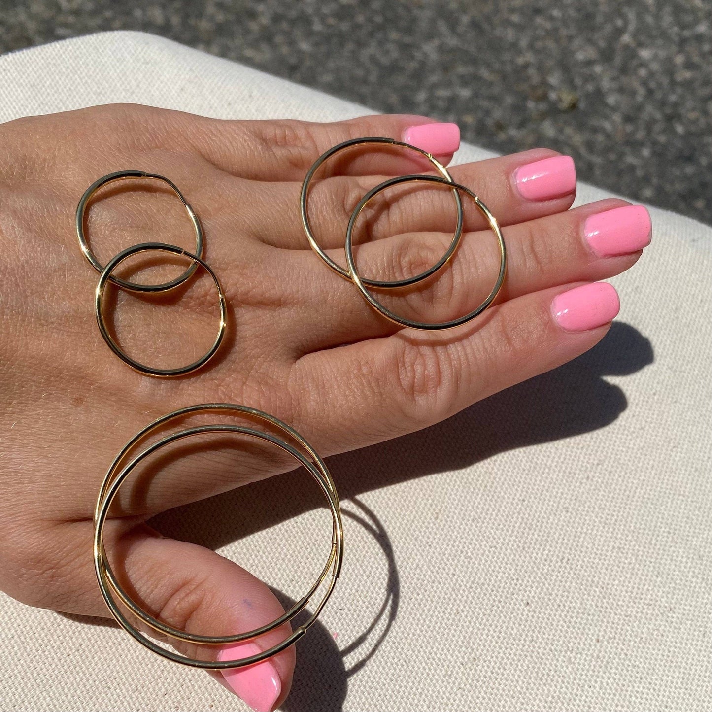 18k Gold Filled Endless Hoop Earrings Gold Hoops