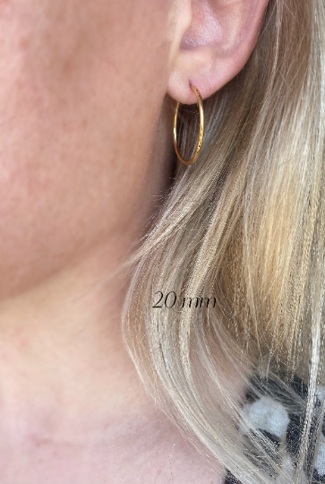18k Gold Filled Endless Hoop Earrings Gold Hoops