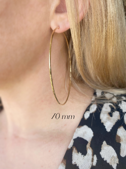 18k Gold Filled Endless Hoop Earrings Gold Hoops