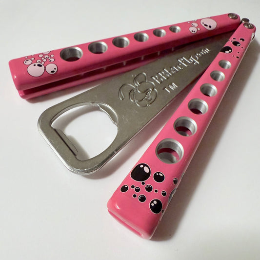 BBbarfly OG2 - Bubblegum Soda Pop Pink Balisong Bottle Opener
