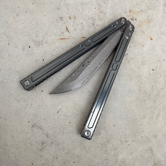 Motyl Knife - Alu Zinnia - Damascus