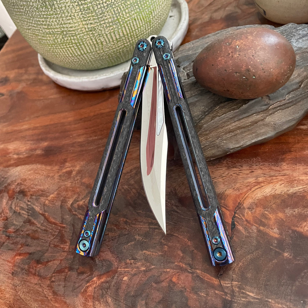 LDY BALISONG - CYGNUS Timascus Half Dress