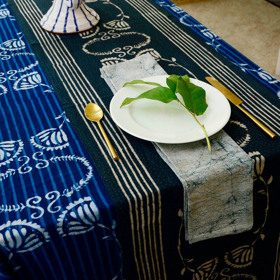 Black & White Table Linens Organic Cotton Table Runner