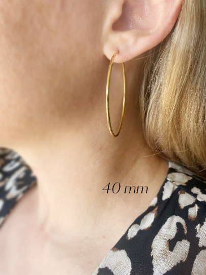 18k Gold Filled Endless Hoop Earrings Gold Hoops