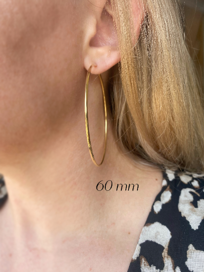 18k Gold Filled Endless Hoop Earrings Gold Hoops