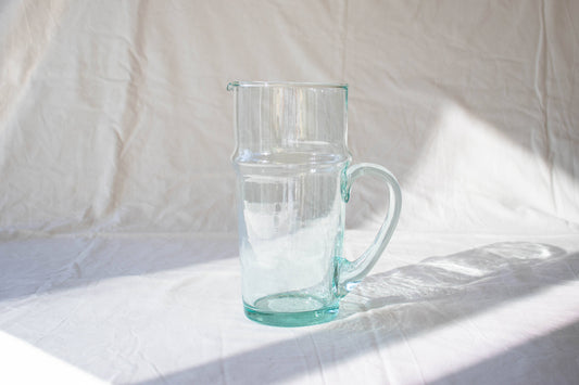 Moroccan Glass Pitcher with Handle