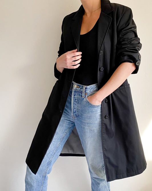 Vintage Black Trench Coat