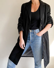 Load image into Gallery viewer, Vintage Black Trench Coat
