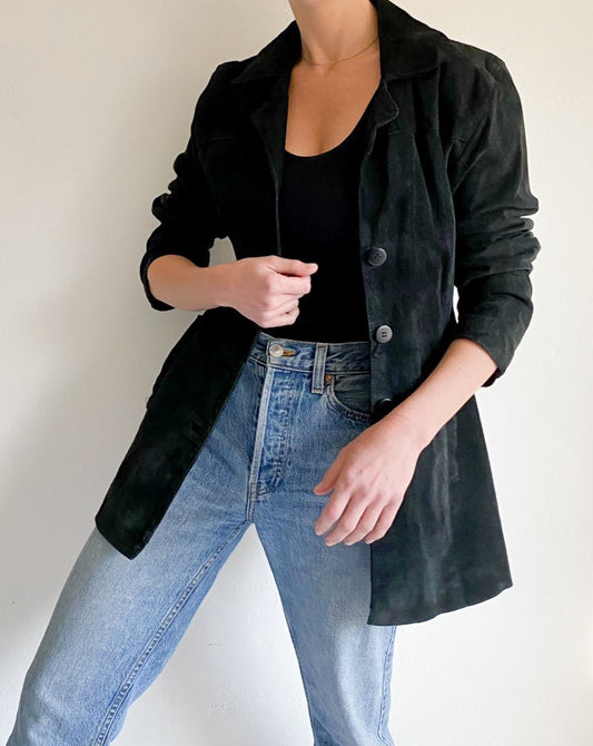 Vintage Black Suede Jacket