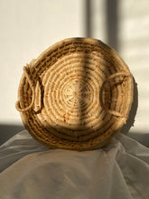 Load image into Gallery viewer, Vintage Woven Round Flat Basket with Handles
