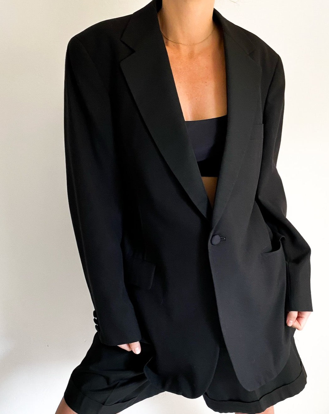 Vintage Neiman Marcus Oversized Black Blazer