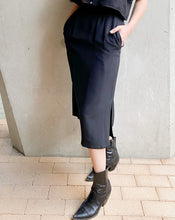 Load image into Gallery viewer, Vintage Black Silk Midi Skirt
