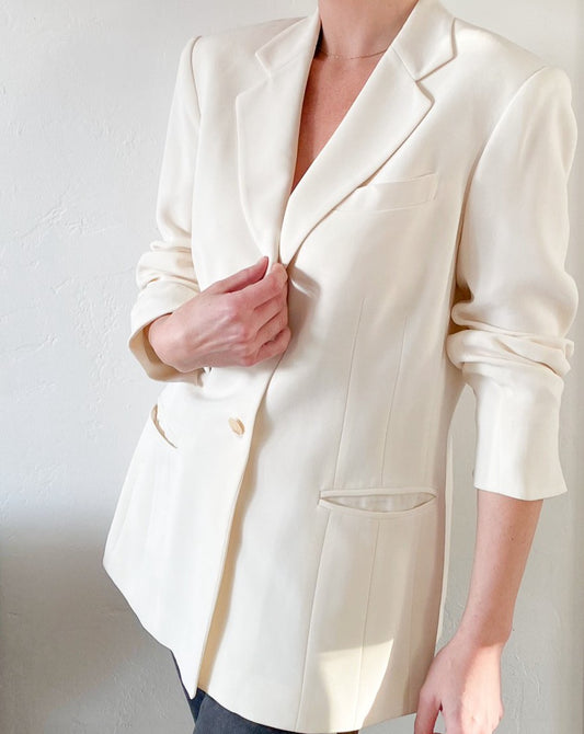 Vintage Ivory Silk Blazer