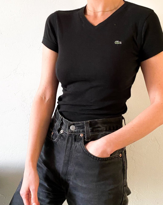 Vintage Lacoste Black Cotton Tee