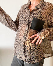 Load image into Gallery viewer, Vintage Leopard Silk Blouse
