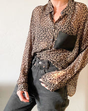 Load image into Gallery viewer, Vintage Leopard Silk Blouse
