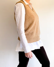 Load image into Gallery viewer, Vintage Camel V-Neck Sweater Vest
