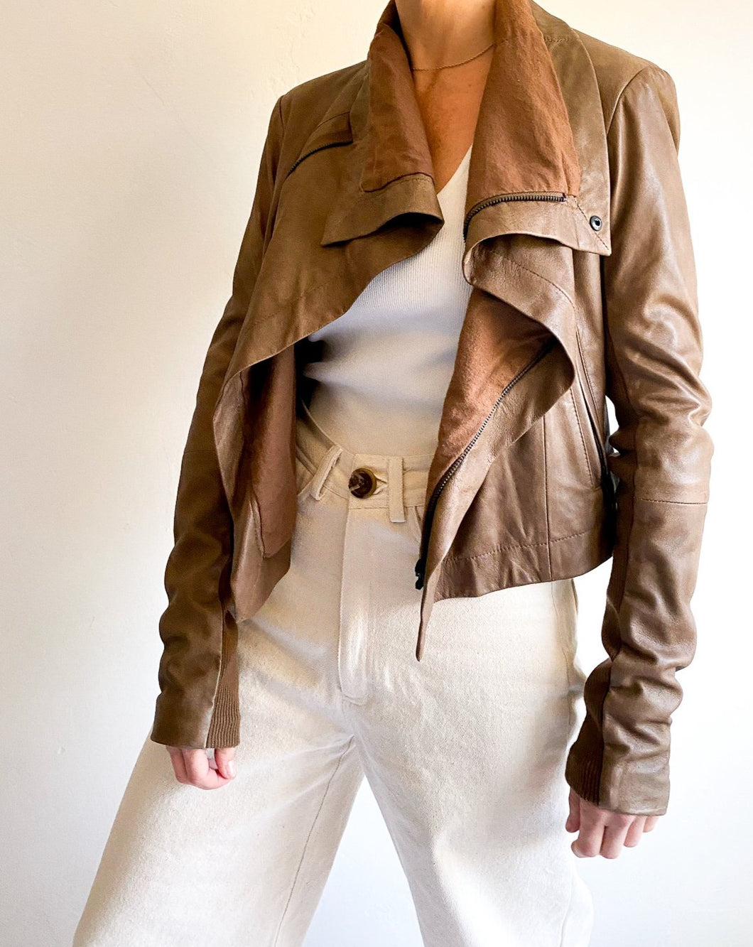 Veda Brown Leather Jacket