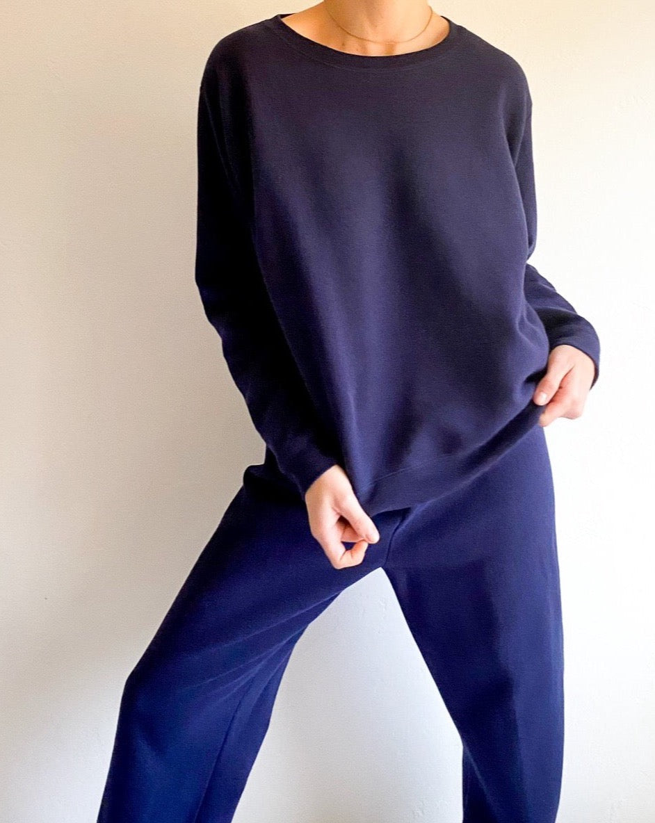 Vintage Navy Blue Sweat Suit