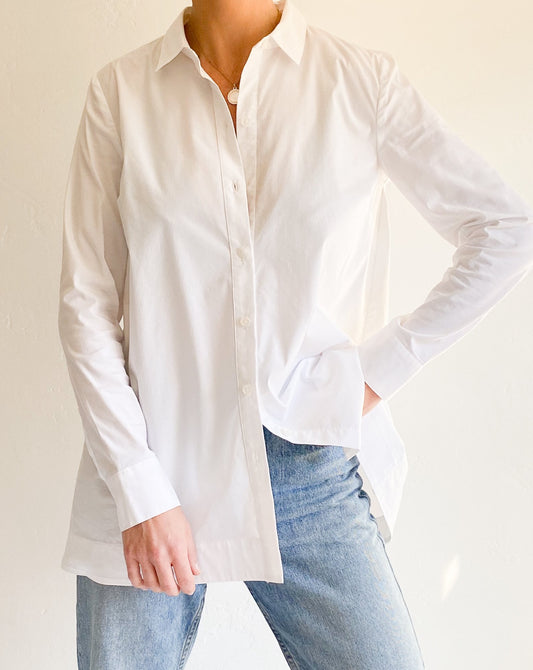 White Cotton Trapeze Shirt