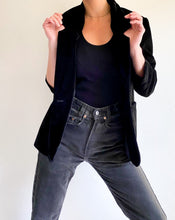 Load image into Gallery viewer, Vintage Black Velvet Blazer
