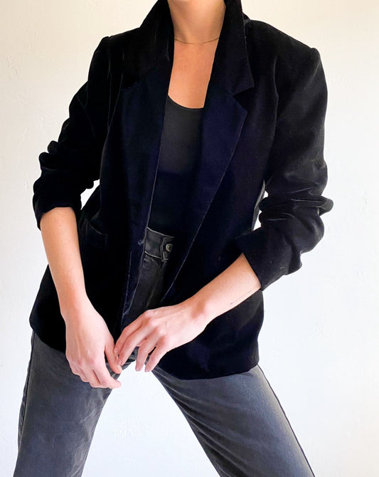 Vintage Black Velvet Blazer