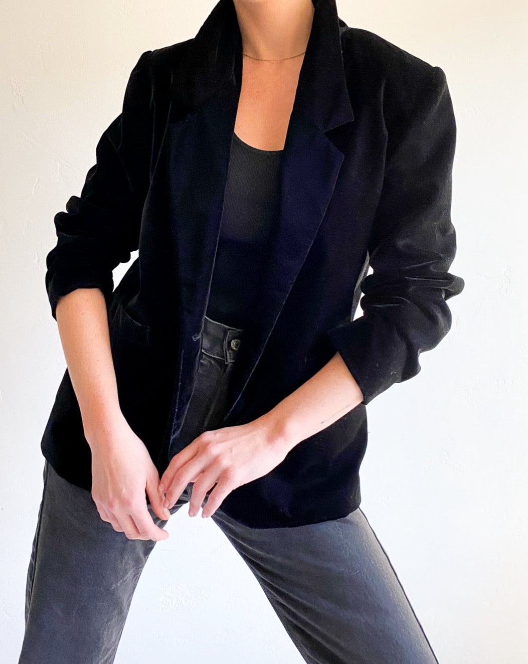 Vintage Black Velvet Blazer