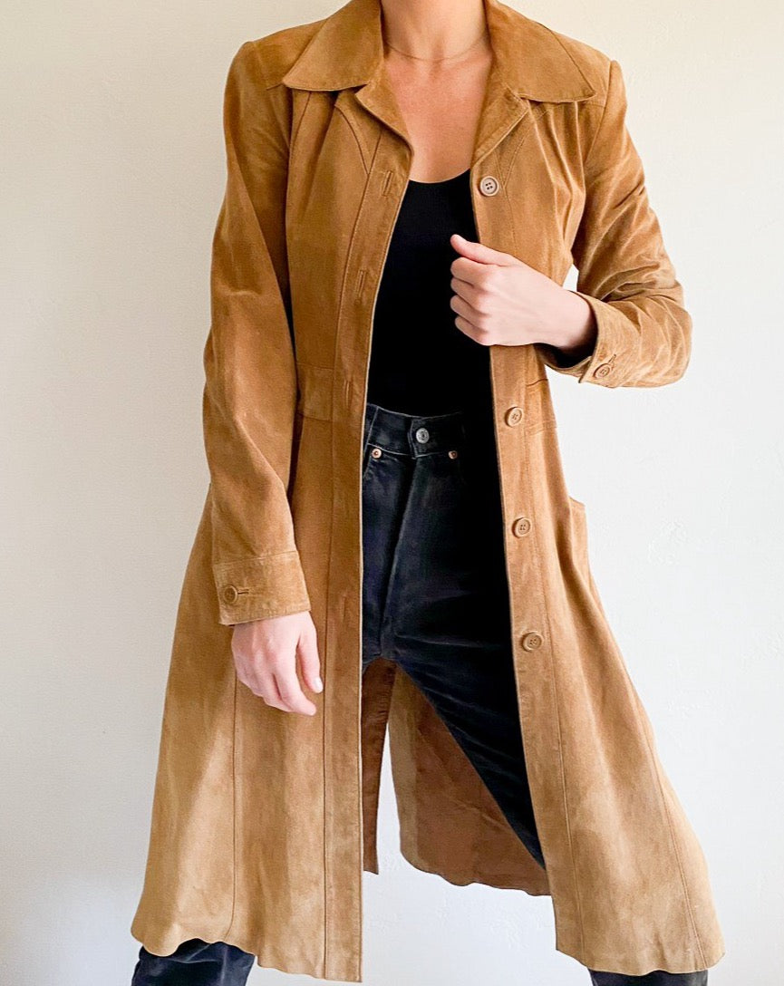 Suede maxi coat Clearance